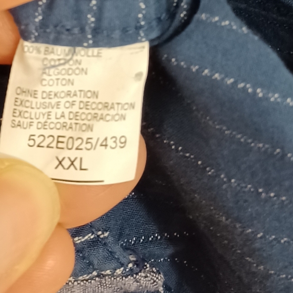 ARROW XXL Men's Blue Striped Cotton Long Sleeve Collared Button Down Shirt - Picture 8 of 11